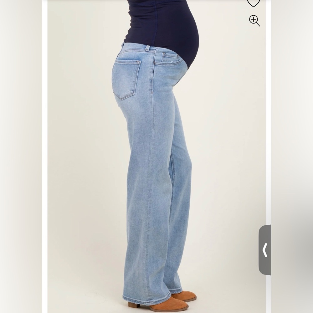 Pinkblush Light Wash Straight Leg Maternity Jeans